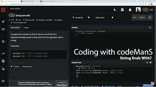 Codewars 7 kyu String Ends With? JavaScript
