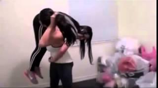 Muscle girl mixed wrestling,lift and carry,FBB 2