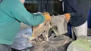 Extreme splitting wood 🪓🪓🪓 #recommended #woodscraft #woodskills