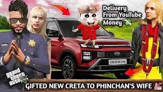 GTA 5: Franklin Gifted New Creta To Phinchan's WifeShinchan Taking From YouTube money Ps Gamester