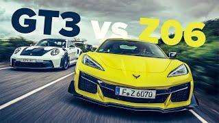 Porsche 911 GT3 RS vs Corvette Z06 | Too much for the road?