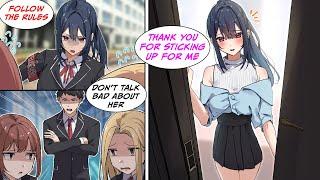 [Manga Dub] Our class president is my childhood friend... Some students talk bad abou her so I...