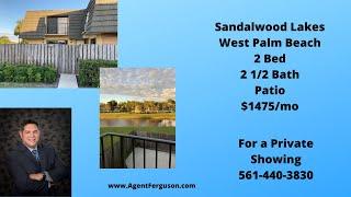 For Lease in Sandalwood Lakes, West Palm Beach, FL 2 Bed 2 Bath $1475/mo