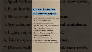 Use these to gain respect!! #quickfacts  #selfimprovement  #dailyknowledge  #factsandhacks  #shorts