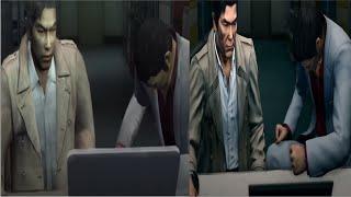 Kiryu slams a desk Yakuza 2 vs. Yakuza Kiwami 2