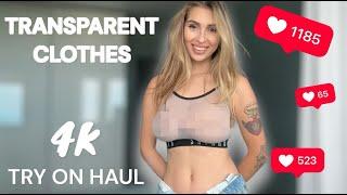 [4K] Transparent Clothes Try on Haul With Aisu | See-Through Natural Body