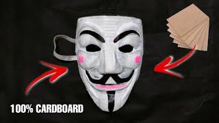 How to make Anonymous Hacker Mask from Cardboard | 3D Vendetta Mask |