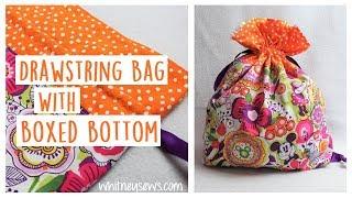 EASY Drawstring Bag with Boxed Bottom | Whitney Sews