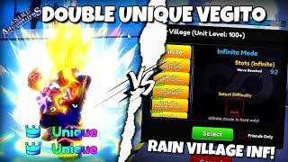 HOW STRONG IS VEGITO DOUBLE UNIQUE? VEGITO VS RAIN VILLAGE INFINITE! ANIME ADVENTURES!