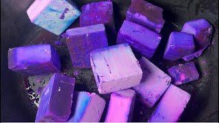 14 Blocks of dyed P-Violet and B-Violet Gym Chalk | Satisfying ASMR | Sleep Aid