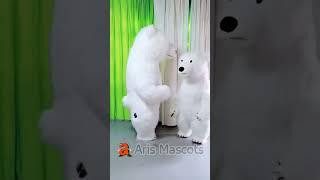 Adult Cute Polar Bear Blow Up Costume Furry Inflatable Animal Mascot Suit for Entertainments Party