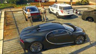 GTA 5 PC ONLINE MODS - FiveReborn Human COPS vs Bugatti | SLAPTrain