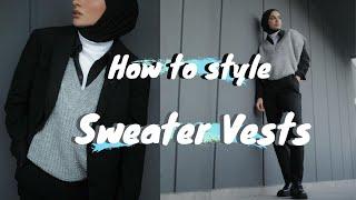 How to Wear & Style Sweater Vests  Sleeveless Sweater outfits ideas