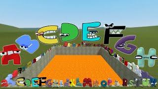 DESTROY ALL 3D ALPHABET LORE FAMILY in BIG HOLE LAVA Garry's Mod