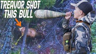 IDAHO BULL ELK DOWN - TREAVOR FROM BORN AND RAISED SHOT A BULL - EP. 3 - DIY Backcountry Elk