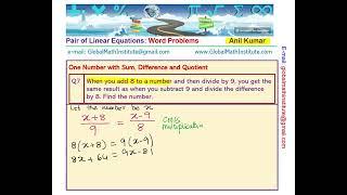 Tricky Word Problem Add 8 to a number Divide by 9 Equals Subtract 9 Divide by 8 99% Could not Solve