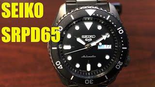 Seiko 5 Diver's Automatic All Black Steel Watch SRPD65K1 SRPD65