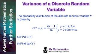 Variance of a Discrete Random Variable | Mr Mathematics