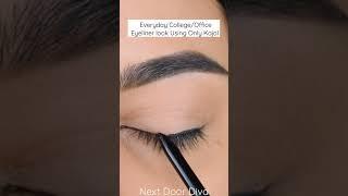 Everyday College Office Kajal Eyeliner look | Mamaearth Charcoal Kohl pencil #shorts #smokeyeyes