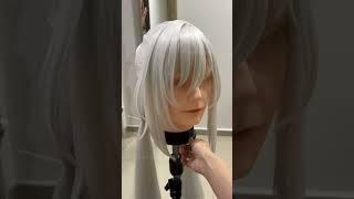 I tried airbrushing an ombre wig to style #Jingliu from #honkaistarrail  #cosplaycostume #wigs