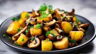 Как вкусно пожарить КАРТОШКУ С ШАМПИНЬОНАМИ? How to deliciously fry potatoes with champignons?