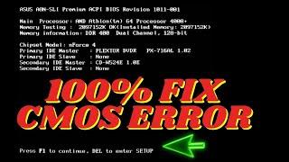 CMOS Error/ Press F1 to continue, DEL to enter SETUP/ How  to solve CMOS Error in Computer [Telugu]