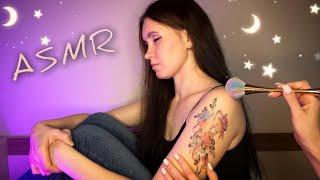 АСМР, Нежный Трейсинг и Раскраска ТАТУ, Близкий Шепот / GENTLE ASMR, touching tattoo