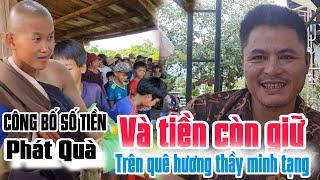 Công bố số tiền còn lại và số tiền mua quà trên Quê THẦY MINH TẠNG