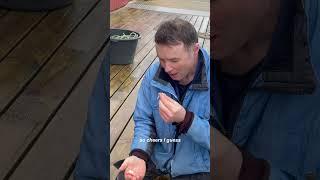 Dad Tasting Rare Norwegian Troll Crab 