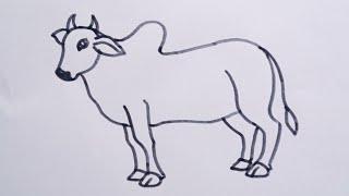 How to draw a Bull easy drawing step by step//simple Bull drawing tutorial