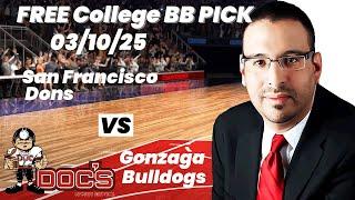 College Basketball Prop Bets Today - Best CBB Team Props - Dons vs Bulldogs, 3/10/25, CBB Free Picks