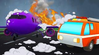 A plane in the storm! Helper cars for kids & vehicles for kids. Full episodes of cartoons for kids.