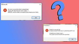 حل مشكلة an error occurred when unpacking ومشكلة unable to execute file اثناء تثبيت الالعاب