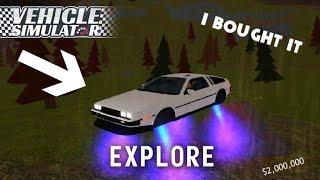 I bought the Delorian(CMD hover car)in roblox Vehicle simulator.....