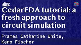 CedarEDA tutorial: a fresh approach to circuit simulation | Catherine White, Fischer