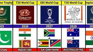 Host Nations for Upcoming ICC Events 2025 to 2031 | Champions Trophy,T20 World Cup,Cricket World Cup