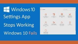 Settings App on Windows 10 Stops Working (ms-settings:* Error)