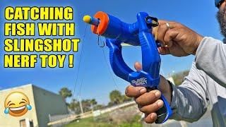 Fishing with TOY SLINGSHOT