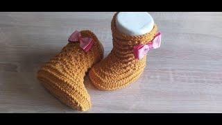 Ажурные сапожки. Gestrickte durchbrochene Stiefel