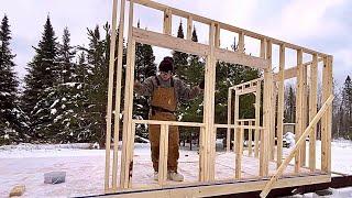 Building A VERY SIMPLE Off Grid Cabin: Wall Framing And Sheathing