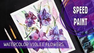 VIOLET FLOWERS | WATERCOLOR SPEEDPAINT
