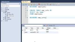 SQL Tutorial - 10: Creating Tables from Other Tables