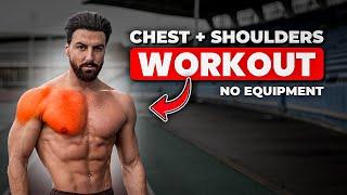 CHEST + SHOULDERS WORKOUT | No Equipment | Rowan Row