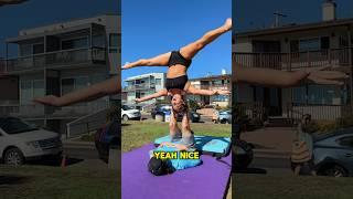 Acro with a stranger! Check my bio to learn beginner acroyoga!