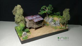 Building a House on The Hill Diorama | Step by Step