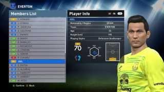 Everton Faces & Stats - Pes 2016