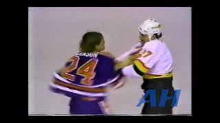 NHL Nov. 3, 1991 Sergio Momesso,VCR v Dave Manson,EDM Vancouver Canucks Edmonton Oilers