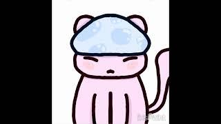 Blue and pink mushroom cat#art #cutrart #mushroomcat #ibispaintx #digitalart