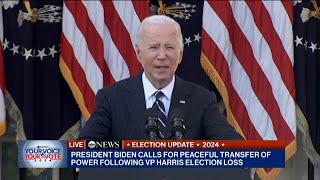 FULL SPEECH: Joe Biden addresses nation after President-elect Trump's victory