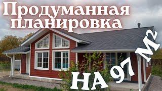 Продуманная планировка дома 100 м² от Виллози Хаус